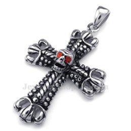 Colar Com Pingente De Cruz De Titânio Adornado Com Caveira (Corrente Grátis)