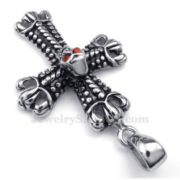 Colar Com Pingente De Cruz De Titânio Adornado Com Caveira (Corrente Grátis)