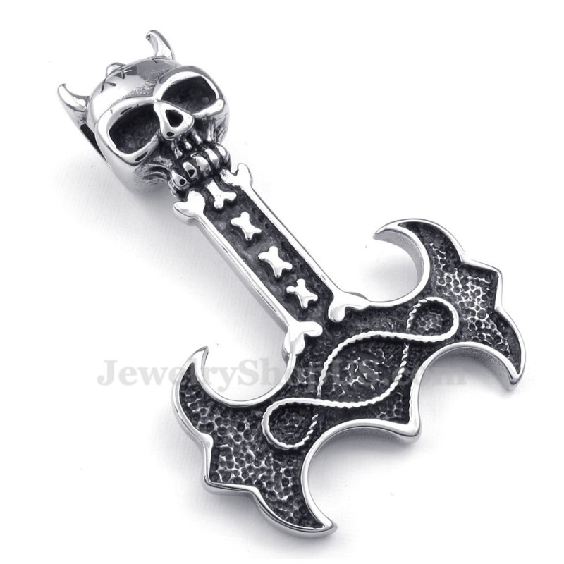 Colar Com Pingente De Martelo De Thor Em Titânio (Corrente Grátis) Colar Com Pingente De Martelo De Thor Em Titânio (Corrente Grátis)