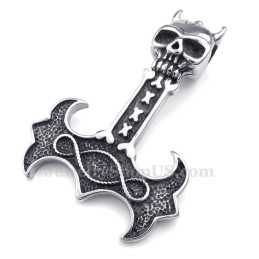 Colar Com Pingente De Martelo De Thor Em Titânio (Corrente Grátis)