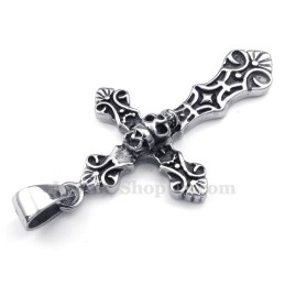 Colar Com Pingente De Cruz De Titânio E Caveira (Corrente Grátis)
