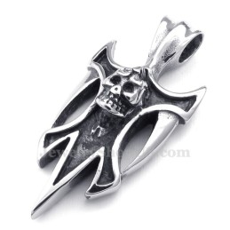 Colar Com Pingente De Caveira De Titânio (Corrente Grátis)