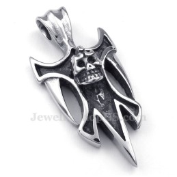 Colar Com Pingente De Caveira De Titânio (Corrente Grátis)