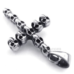 Colar Com Pingente De Cruz De Caveira De Titânio (Corrente Grátis)