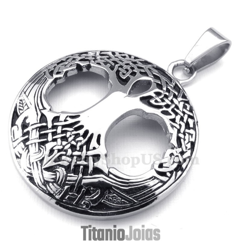 Colar Com Pingente De Árvore Da Vida Celta De Titânio (Corrente Grátis) Colar Com Pingente De Árvore Da Vida Celta De Titânio (Corrente Grátis)