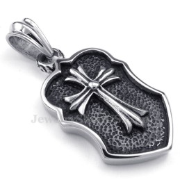 Colar Com Pingente De Cruz De Titânio (Corrente Grátis)
