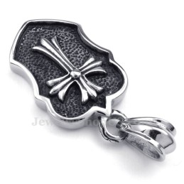 Colar Com Pingente De Cruz De Titânio (Corrente Grátis)