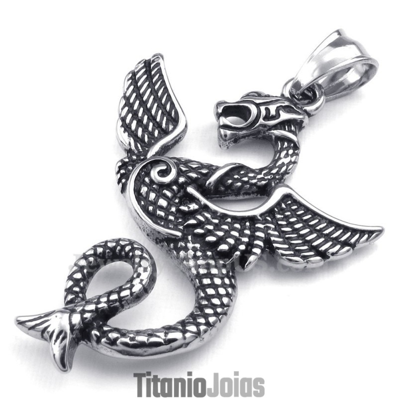 Colar Com Pingente De Pterossauro De Titânio (Corrente Grátis) Colar Com Pingente De Pterossauro De Titânio (Corrente Grátis)