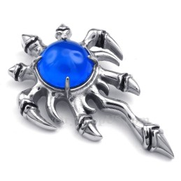 Colar Com Pingente De Garra De Titânio E Zircônia Azul (Corrente Grátis)