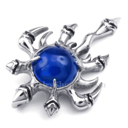 Colar Com Pingente De Garra De Titânio E Zircônia Azul (Corrente Grátis)
