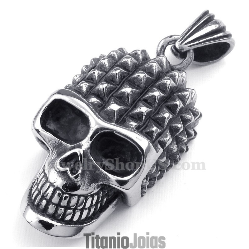 Colar Com Pingente De Caveira De Titânio (Corrente Grátis)