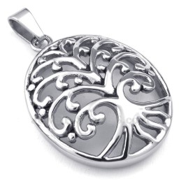 Colar Com Pingente De Árvore Da Vida Em Titânio (Corrente Grátis)