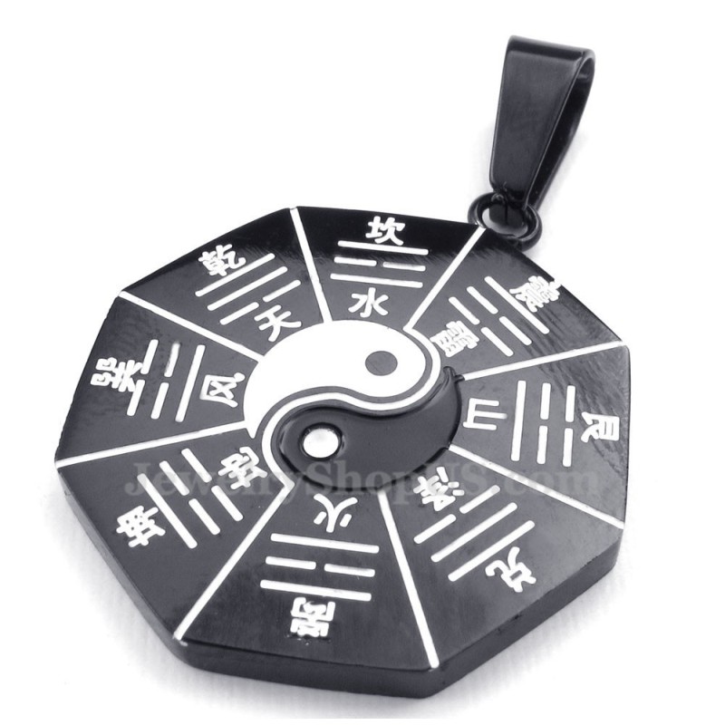Colar Com Pingente De Titânio Black Eight Diagrams (Corrente Grátis) Colar Com Pingente De Titânio Black Eight Diagrams (Corrente Grátis)