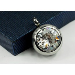 Pingente De Titânio Da Moda Com Diamante - Corrente Grátis