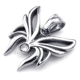 Colar Com Pingente De Borboleta De Titânio E Zircônia Branca (Corrente Grátis)