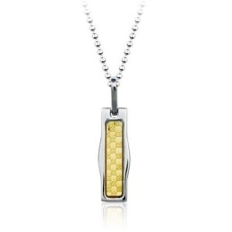 Pingente De Titânio Dourado Novo Estilo - Corrente Grátis