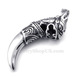 Colar Com Pingente De Dente De Dragão De Titânio (Corrente Grátis)