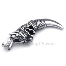 Colar Com Pingente De Dente De Dragão De Titânio (Corrente Grátis)
