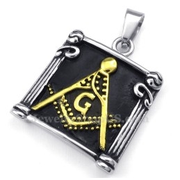 Colar Com Pingente Maçônico De Titânio (Corrente Grátis)