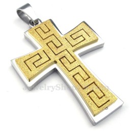 Colar Com Pingente De Cruz De Titânio (Corrente Grátis)