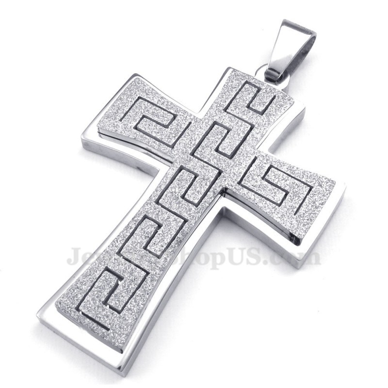 Colar Com Pingente De Cruz De Titânio (Corrente Grátis)
