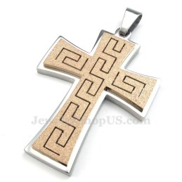 Colar Com Pingente De Cruz De Titânio (Corrente Grátis)