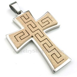 Colar Com Pingente De Cruz De Titânio (Corrente Grátis)