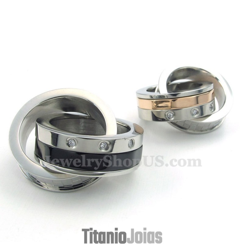 Colar Com Pingente De Anéis Entrelaçados De Titânio Eternal Love (Corrente Grátis) (Um Par) Colar Com Pingente De Anéis Entrelaçados De Titânio Eternal Love (Corrente Grátis) (Um Par)