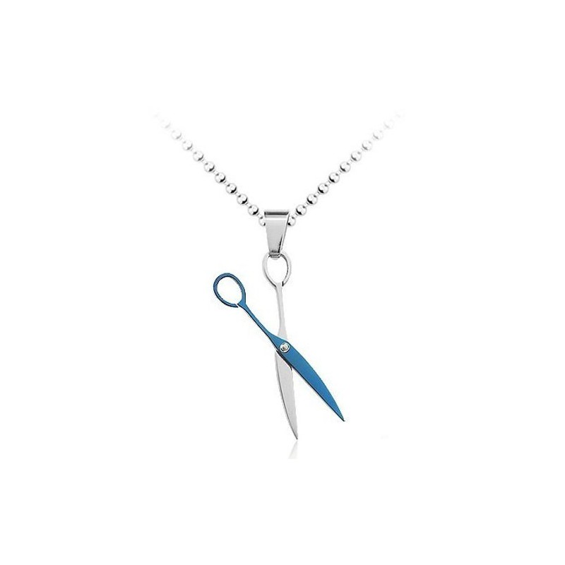 Pingente De Titânio Estilo Tesoura Azul - Corrente Grátis Pingente De Titânio Estilo Tesoura Azul - Corrente Grátis