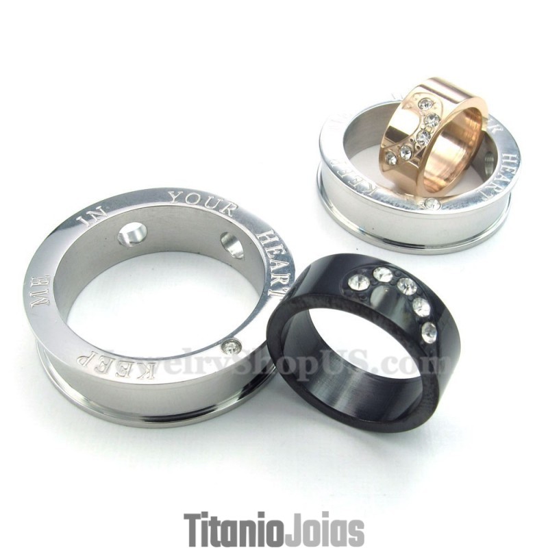 Colar Com Pingente De Casal Em Titânio Com Círculos Entrelaçados (Corrente Grátis) (Um Par) Colar Com Pingente De Casal Em Titânio Com Círculos Entrelaçados (Corrente Grátis) (Um Par)