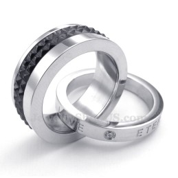 Colar Com Pingente De Círculos Entrelaçados Titanium Lovers (Corrente Grátis) (Um Par)