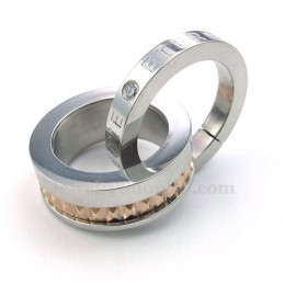 Colar Com Pingente De Círculos Entrelaçados Titanium Lovers (Corrente Grátis) (Um Par)