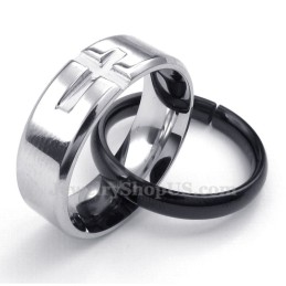 Colar Com Pingente De Casal Em Titânio Com Círculos Entrelaçados (Corrente Grátis) (Um Par)