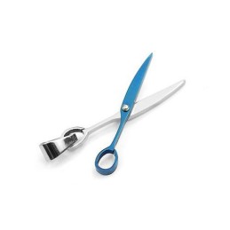 Pingente De Titânio Estilo Tesoura Azul - Corrente Grátis