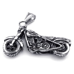 Colar Com Pingente De Motocicleta De Titânio (Corrente Grátis)