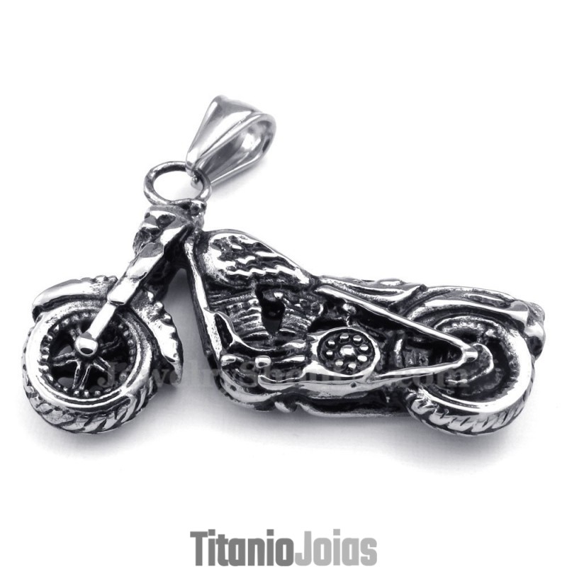 Colar Com Pingente De Motocicleta De Titânio (Corrente Grátis) Colar Com Pingente De Motocicleta De Titânio (Corrente Grátis)