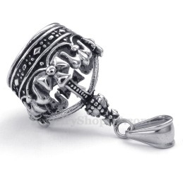 Colar Com Pingente De Titânio Da Coroa Imperial (Corrente Grátis)