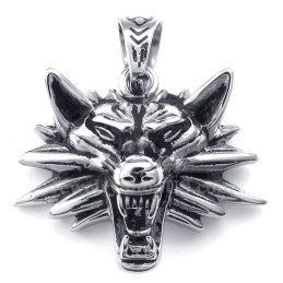 Colar Com Pingente De Lobo De Titânio (Corrente Grátis)