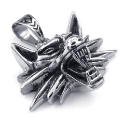 Colar Com Pingente De Lobo De Titânio (Corrente Grátis)