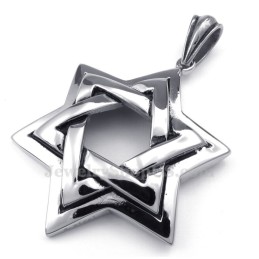 Colar Com Pingente De Estrela De Titânio E Estrela De Davi (Corrente Grátis)