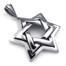 Colar Com Pingente De Estrela De Titânio E Estrela De Davi (Corrente Grátis)