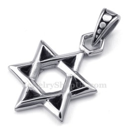 Colar Com Pingente De Estrela De Davi Da Sorte Em Titânio (Corrente Grátis)