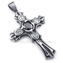 Colar Com Pingente De Cruz De Titânio E Zircônia (Corrente Grátis)