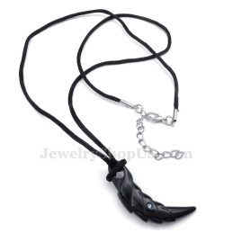 Colar Com Pingente De Garra De Titânio Preto (Corrente Grátis)