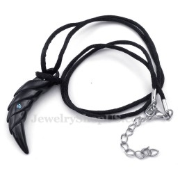 Colar Com Pingente De Garra De Titânio Preto (Corrente Grátis)