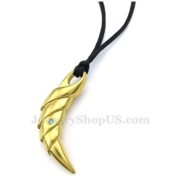 Colar Com Pingente De Garra De Titânio Dourado (Corrente Grátis)