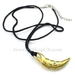 Colar Com Pingente De Garra De Titânio Dourado (Corrente Grátis)