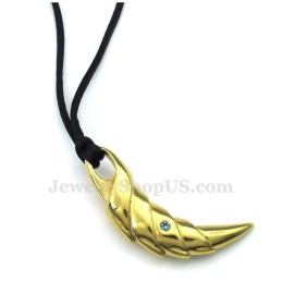 Colar Com Pingente De Garra De Titânio Dourado (Corrente Grátis)