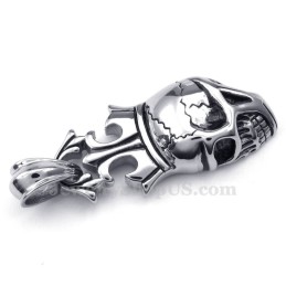 Colar Com Pingente De Caveira E Coroa Imperial De Titânio (Corrente Grátis)