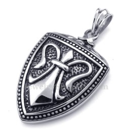 Colar Com Pingente De Escudo De Titânio (Corrente Grátis)